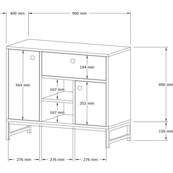 Armoire Inci - Blanc/noir Armoire Inci - Blanc/noir