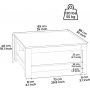 Table basse Grado 89 x 89 cm - Gris fonc/chne