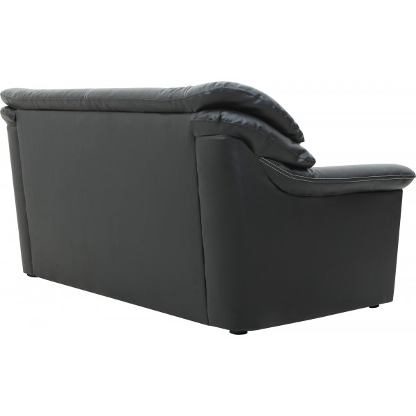 Soffa 2-sits svart konstlder - Dominic + Flckborttagare fr mbler