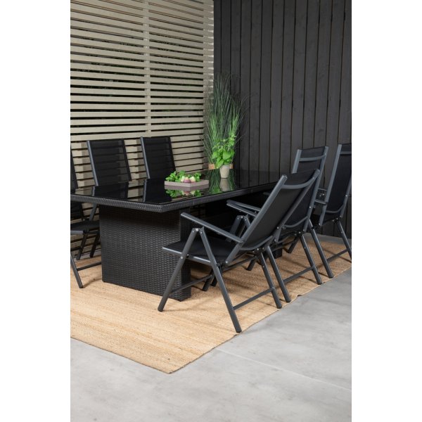 Padova utematgrupp med 6 st Break stolar - Svart