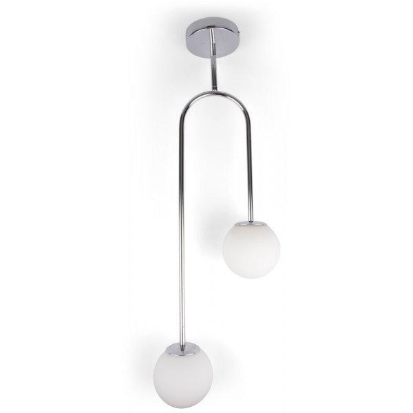 Taklampa Dursley - Silver/vit
