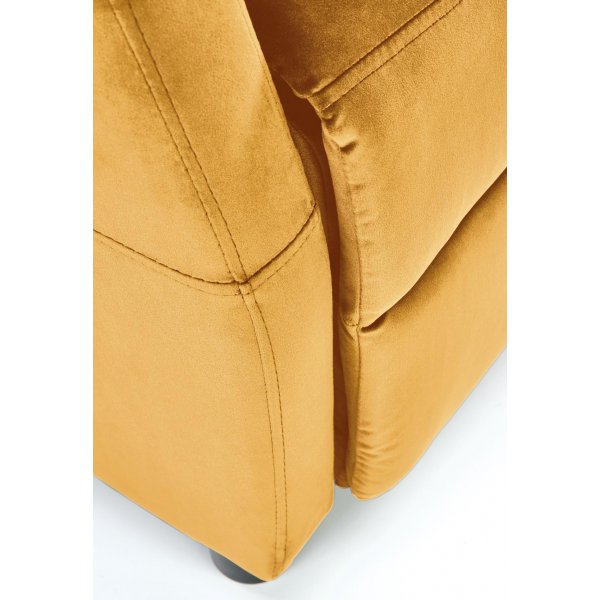 Gunvor reclinerftlj i gul sammet