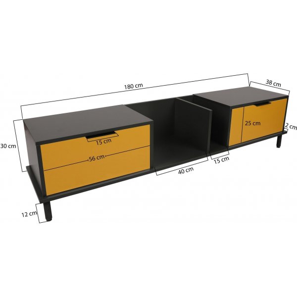 Ibiza TV-b�nk - Gul/antracit