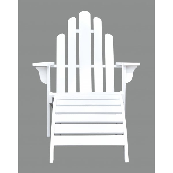 Newport d�ckstol med fotpall - vit