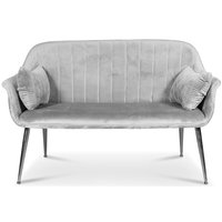 Flappy 2-sits soffa - Grå sammet / Kromade ben Flappy 2-sits soffa - Grå sammet / Kromade ben