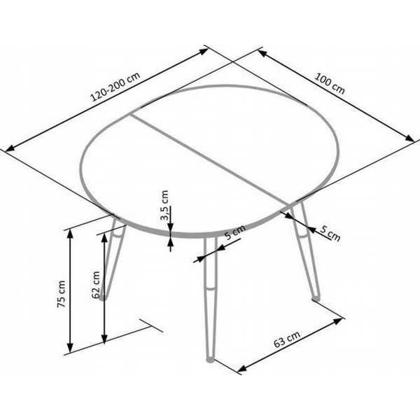 Table à manger Paloma 120-200 cm - Blanc/chêne san remo Table à manger Paloma 120-200 cm - Blanc/chêne san remo