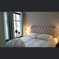 Kundbild Sam sänggavel 180 cm (vägghängd) - Beige (Sammet): Jag har ett otroligt lyxigt...
