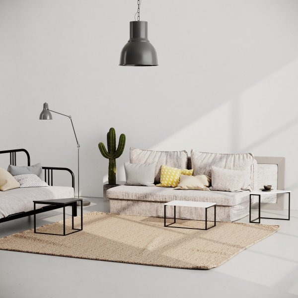 Oladin soffbord 64 x 45 cm - Vit/antracit