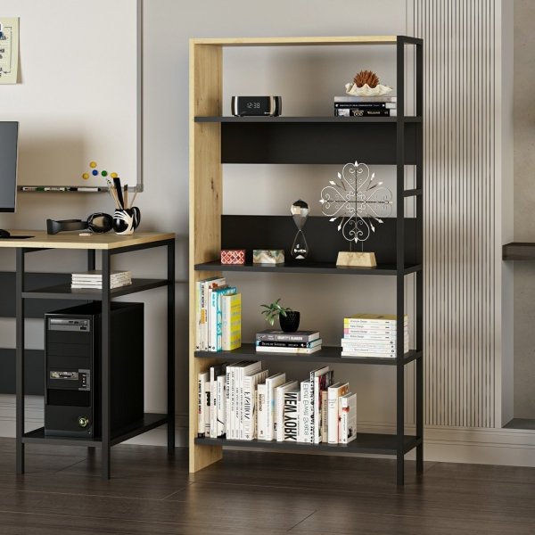 Bibliothque Tiran - Anthracite/chne/noir