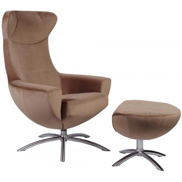 Hjellegjerde Baloo fåtölj - Brun/borstat stål Hjellegjerde Baloo fåtölj - Brun/borstat stål