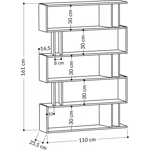Partiro bokhylla - Vit/beige Partiro bokhylla - Vit/beige