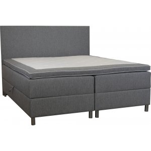 Accent boxbed säng med förvaring - 160 x 200 cm - Ljusgrå