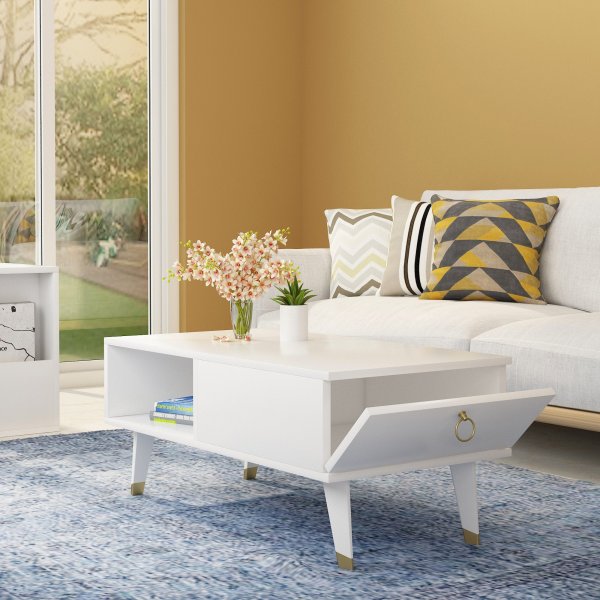 Table basse Delux 90 x 45 cm - Blanc Table basse Delux 90 x 45 cm - Blanc