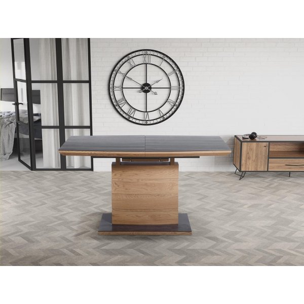 Table  manger Viggen 140-180 cm - Gris fonc/chne