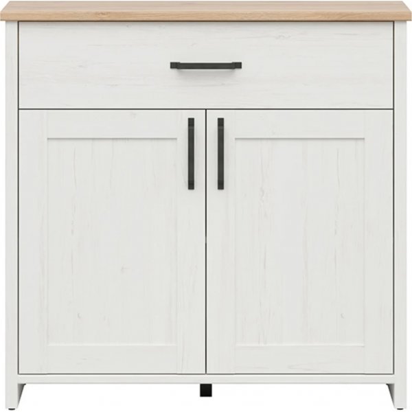 Loksa ladekast 102 cm - Wit grenen/eiken Loksa ladekast 102 cm - Wit grenen/eiken