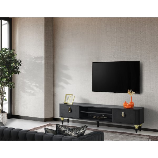 Meuble TV Royal - Noir/or Meuble TV Royal - Noir/or