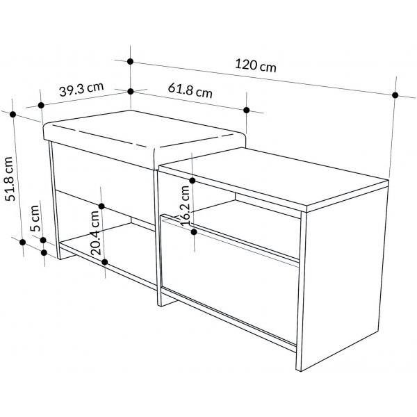 Filux hallbänk - Antracit Filux hallbänk - Antracit