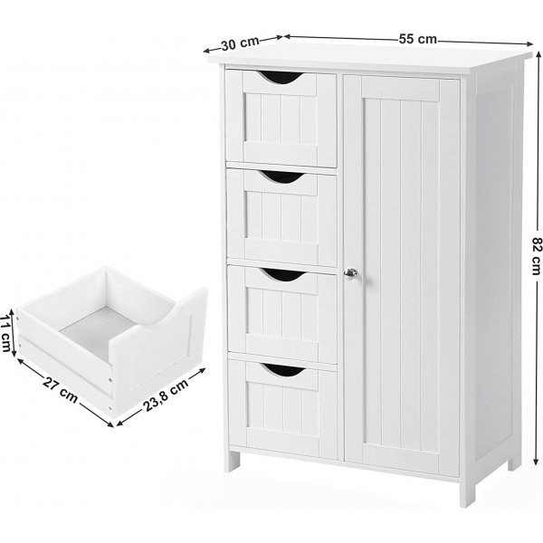 Meuble de rangement Annette - Blanc + Pieds de meubles Meuble de rangement Annette - Blanc + Pieds de meubles
