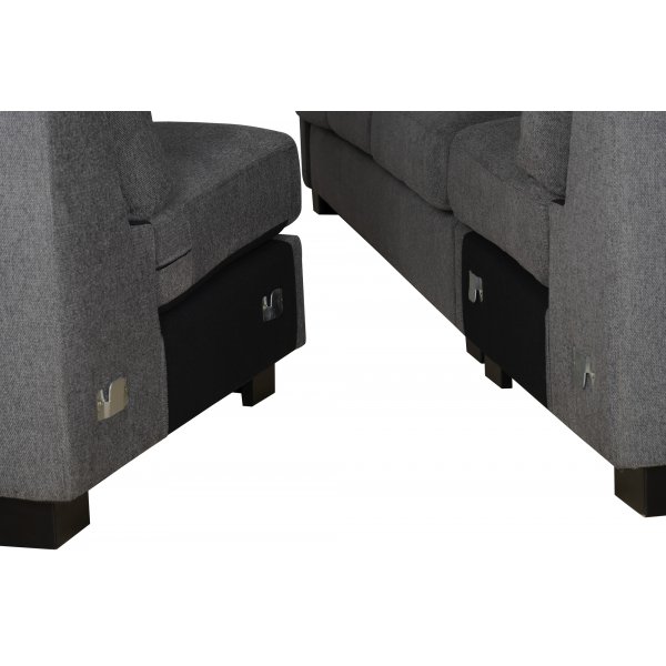 Canap d\\\'angle Salem en tissu gris fonc