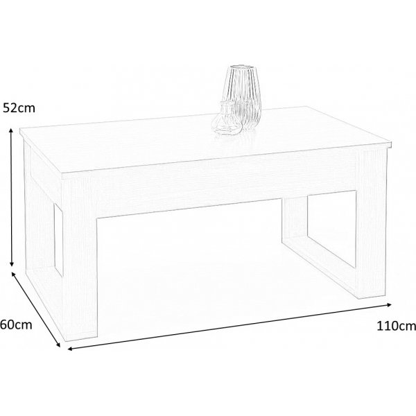 Soffbord med lådor 110x 60 cm ljus ek + Möbeltassar Soffbord med lådor 110x 60 cm ljus ek + Möbeltassar