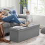 Joar sittbnk med frvaring 110 cm - Ljusgr