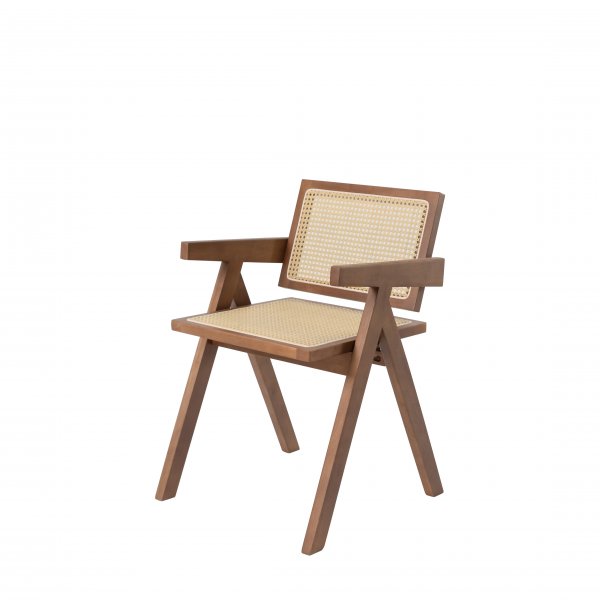 Anna karmstol - Brun med rotting i sits & rygg