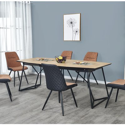 Lynda utdragbart matbord 160-210 cm - Ek/svart