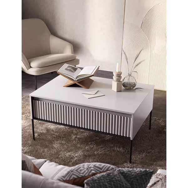 Table basse Trend 100 x 70 cm - Gris/noir