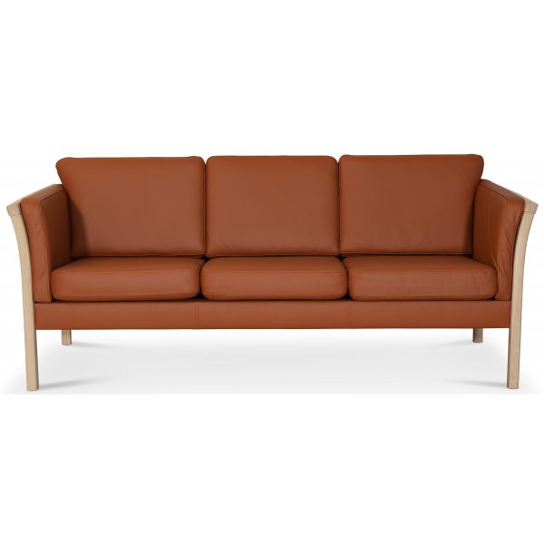 Pure 3-sits soffa i Cognacs f�rgat l�der