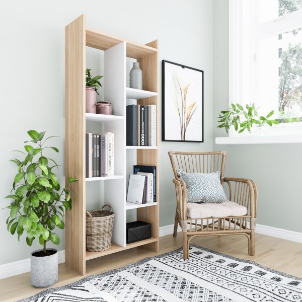 Bibliothèque Eden - Chêne/blanc Bibliothèque Eden - Chêne/blanc