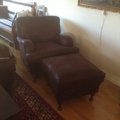 Superskön! Howard Vintage Fotpall Kvadrat - Läderutseende
