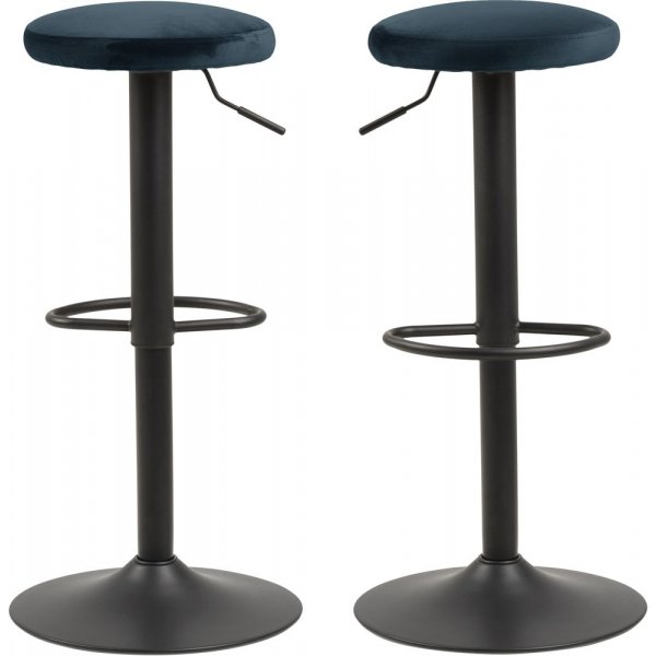 Tabouret de bar Finch - Noir/bleu marine
