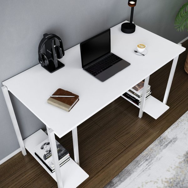 Bureau Academy 125,2 x 60 cm - Blanc Bureau Academy 125,2 x 60 cm - Blanc