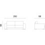 Kansas 3-sits bddsoffa - Svart