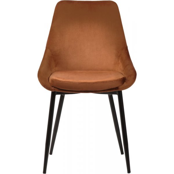 Chaise de salle à manger jumelée - Velours marron Chaise de salle à manger jumelée - Velours marron