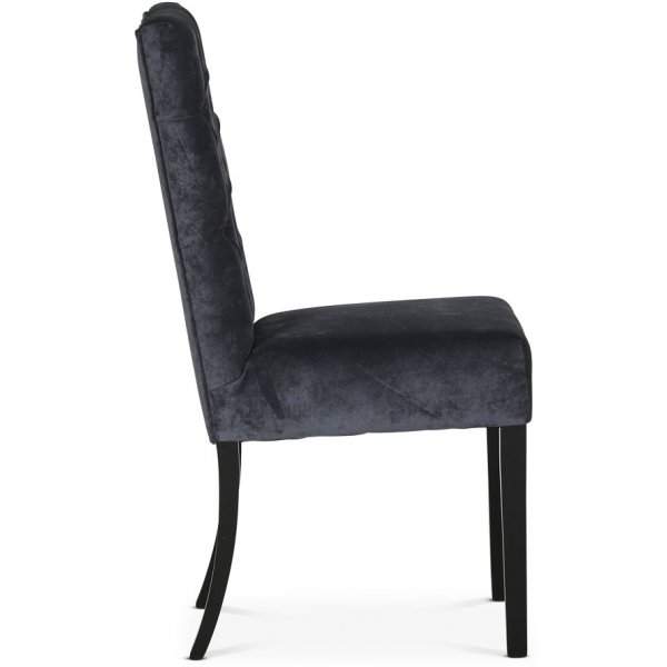 Chaise Lexington Milton - Gris fonc (Velours) / Pieds noirs