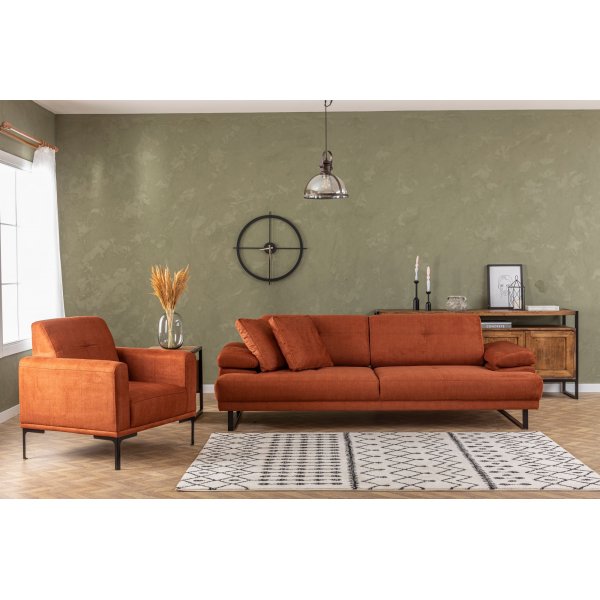 Mustang 3-sits soffa - Orange Mustang 3-sits soffa - Orange