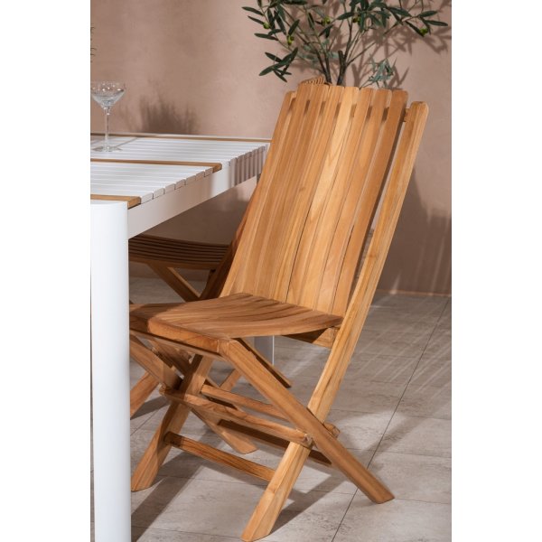 Togo utematgrupp med 4 st Ghana stolar - Teak/Vit Togo utematgrupp med 4 st Ghana stolar - Teak/Vit