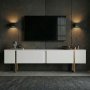 TV-b�nk Orost 180 cm - Vit/guld