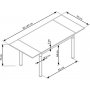 Aldona matbord 96-142 cm - Vit/krom