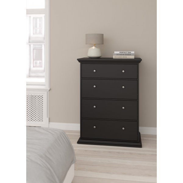 North byrå med 4 lådor - Matt svart North byrå med 4 lådor - Matt svart