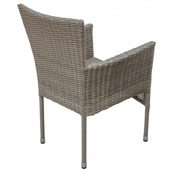 Matgrupp med 2 stolar och matbord 80 cm beige/rotting - Merca/Tor