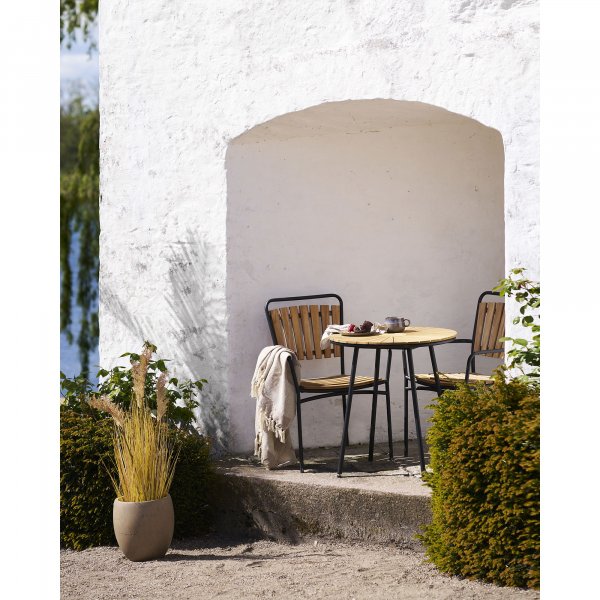 Cleveland stapelbar utestol - Teak/Svart Cleveland stapelbar utestol - Teak/Svart