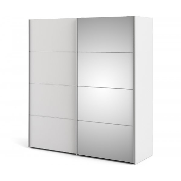 Armoire Vérone avec porte miroir - Blanc Armoire Vérone avec porte miroir - Blanc