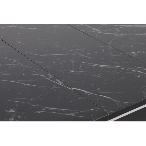 Table à manger Estrela 120-180 x 79 cm - Noir/argent Table à manger Estrela 120-180 x 79 cm - Noir/argent