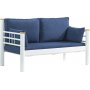 Kappis 2-sits utesoffa - Vit/bl + Flckborttagare fr mbler