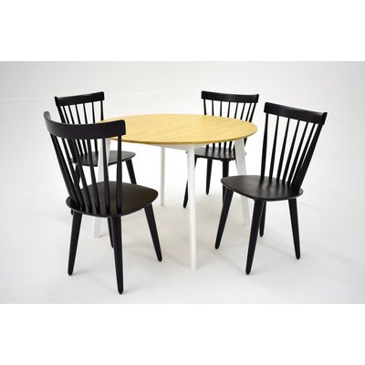 Sarek matgrupp - Bord inklusive 4 st stolar - Ek / svart