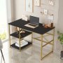 Voyage skrivbord 23, 120 x 60 cm - Svart/guld