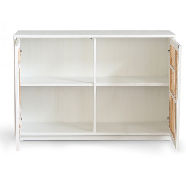 Buffet Stockholm 120 cm de large blanc avec rotin