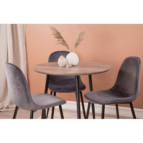 Smokey ronde eettafel 80 cm - Grijs + Meubelpoten